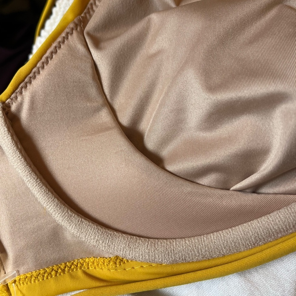 Shade & Shore Mustard Yellow Bikini Top size 36D - Picture 3 of 7
